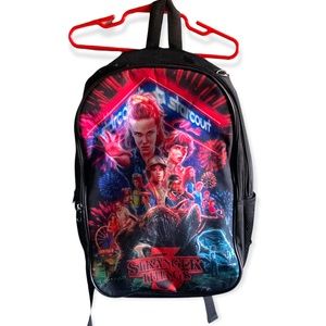 Stranger things backpack with 2 zippers and pockets on the sides